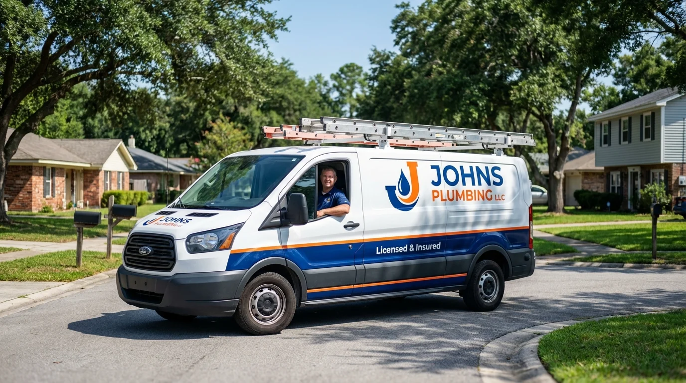 Johns Plumbing LLC service van in Barboursville, WV