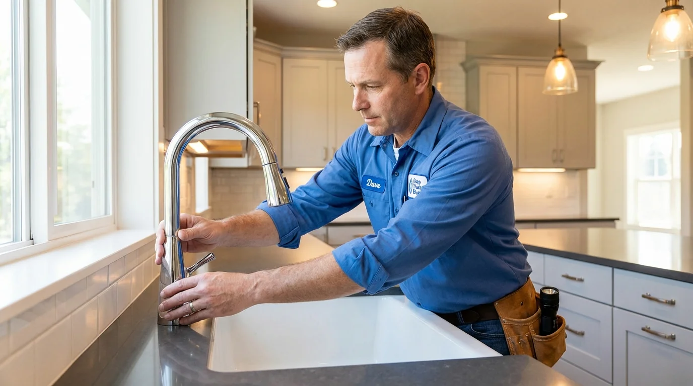 Kitchen faucet installation by Johns Plumbing LLC in Barboursville
